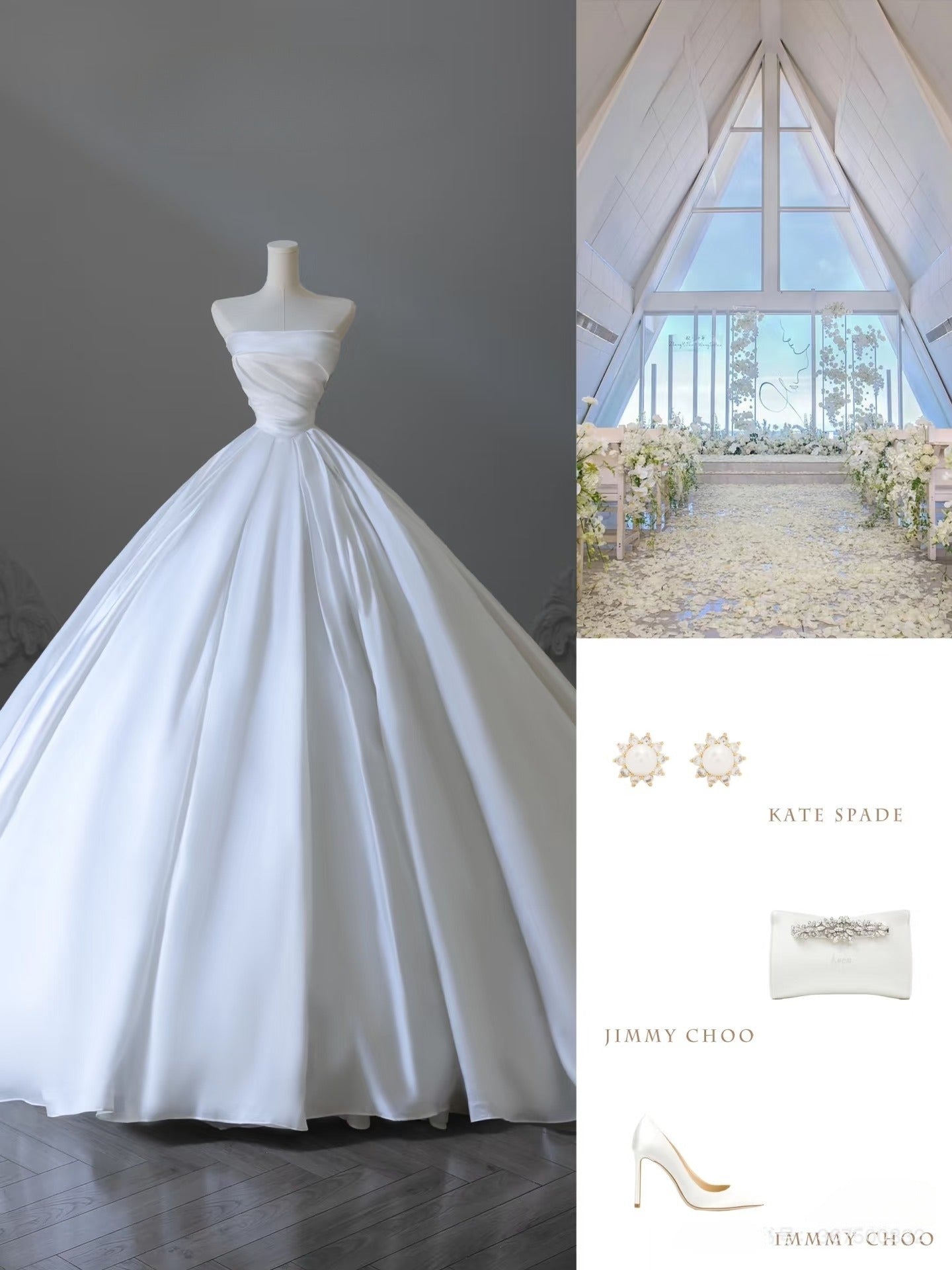 Timeless Ball Gown Strapless Satin White Wedding Dresses Brides Dress