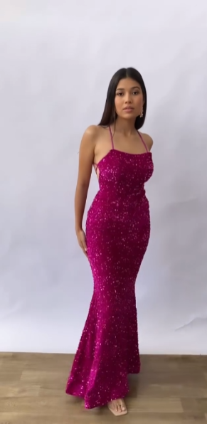 Beautiful Mermaid Spaghetti Straps Backless Sequin Long Party Dresses Prom Dress - View 4 | FashionDia