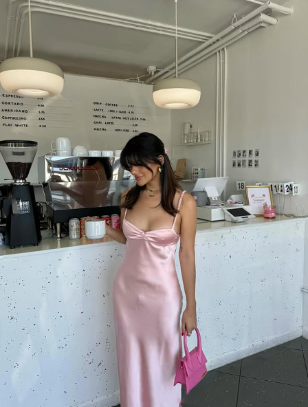 Classy Sheath Spaghetti Straps Long Party Dress Pink Prom Dresses