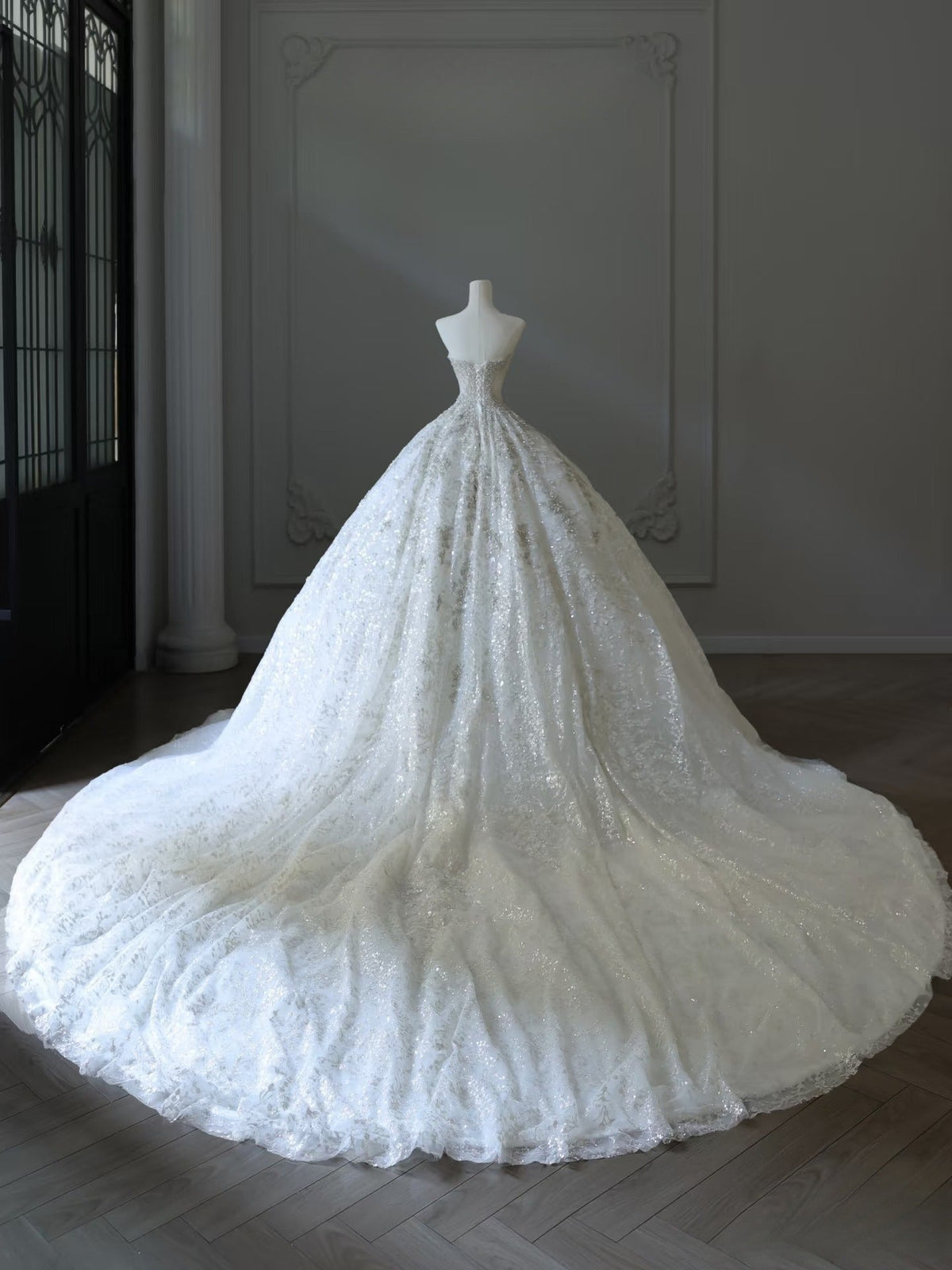 Timeless Ball Gown Sweetheart Sequin Ivory Long Wedding Dress
