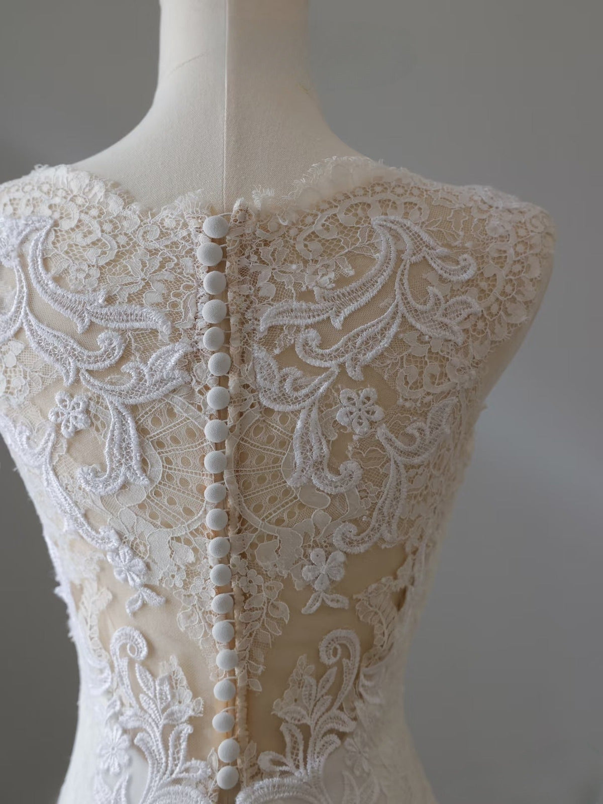 Timeless Mermaid V Neckline Satin Ivory Long Wedding Dress - View 7 | FashionDia