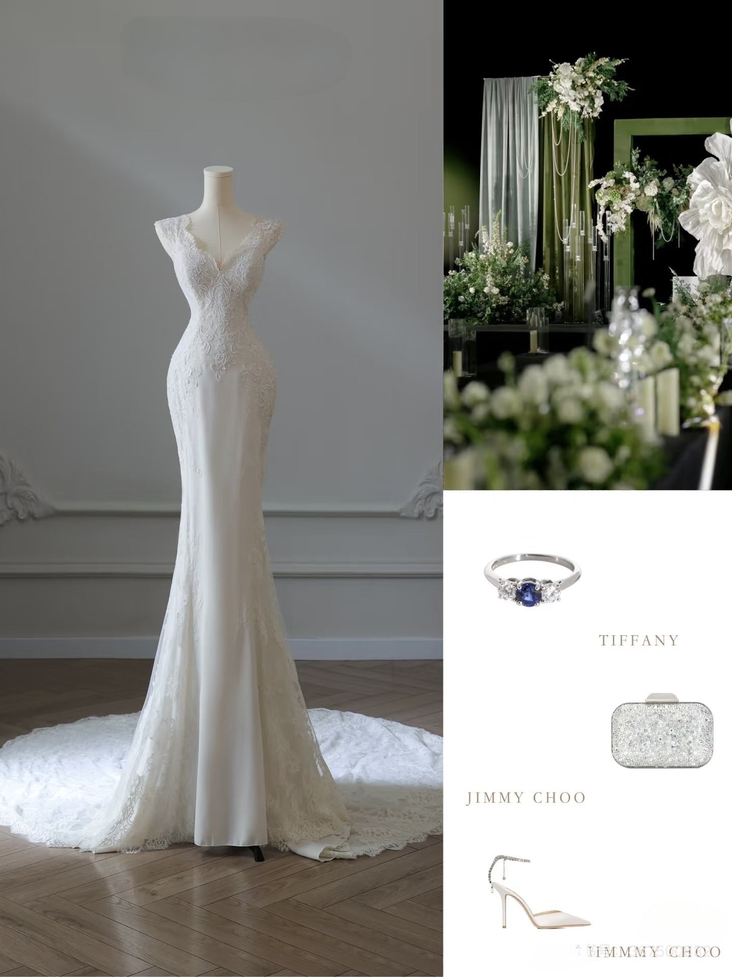 Timeless Mermaid V Neckline Satin Ivory Long Wedding Dress Bridal Dresses