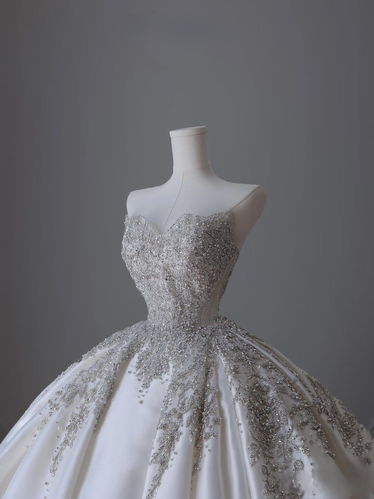 Timeless Ball Gown Sweetheart Neckline Sequin Sleeveless Wedding Dress