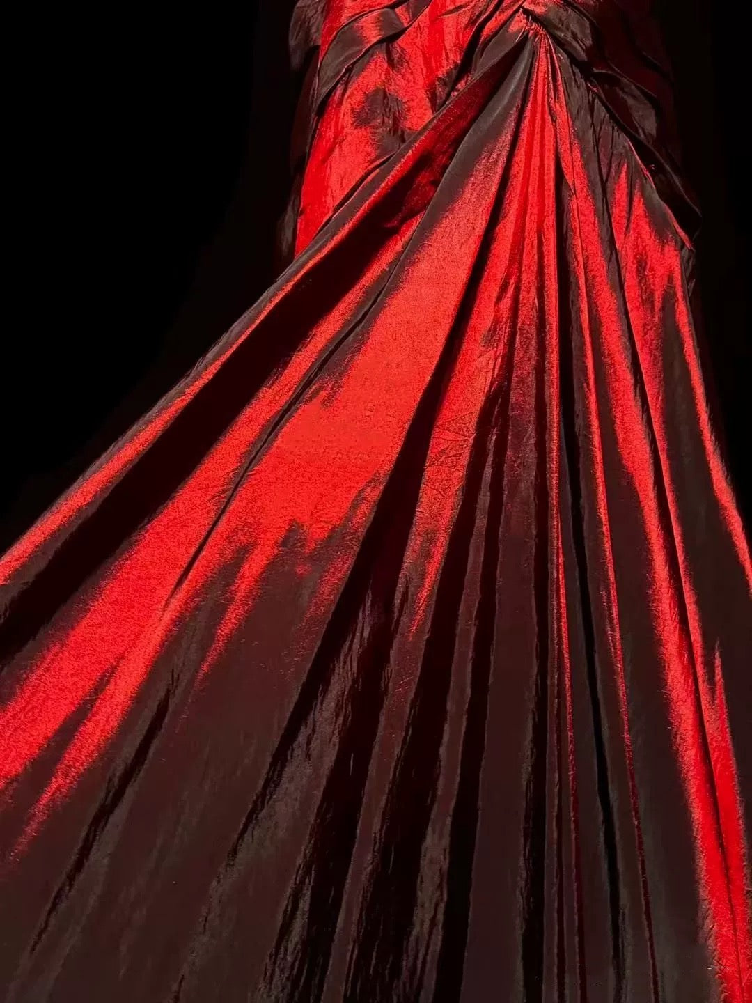 Gorgeous Mermaid Sweetheart Red Taffeta Long Evening Dress Prom Dresses
