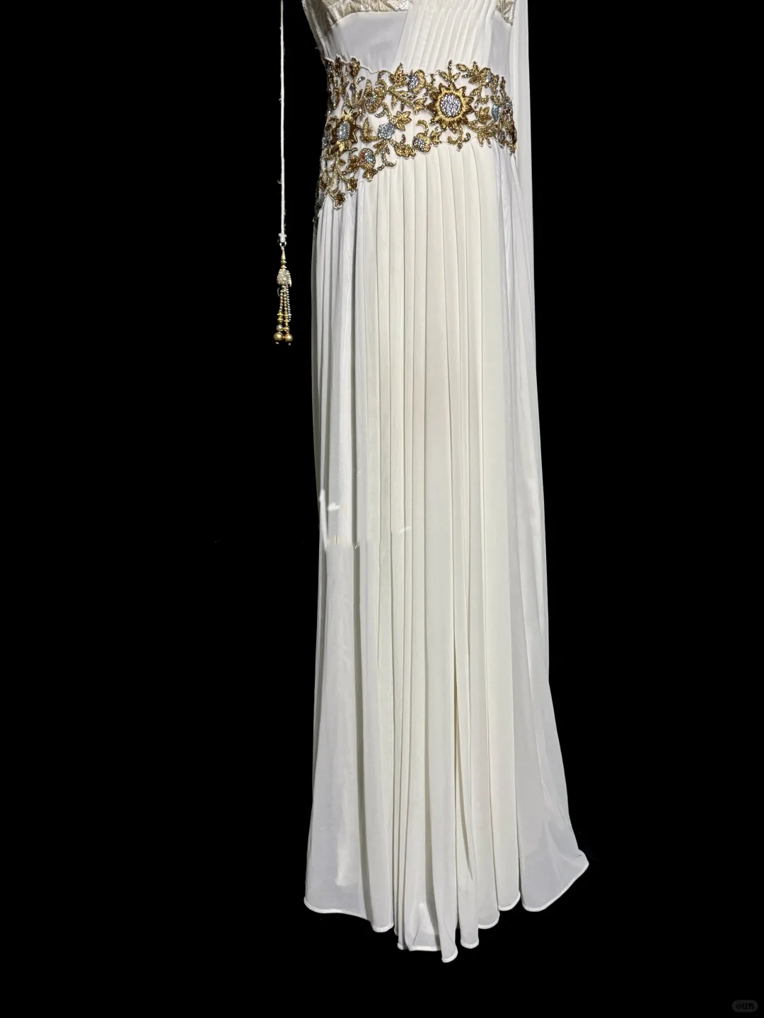 Aesthetic A-Line Square Neckline White Chiffon Prom Dress Ruffle Long Party Dress - View 4 | FashionDia