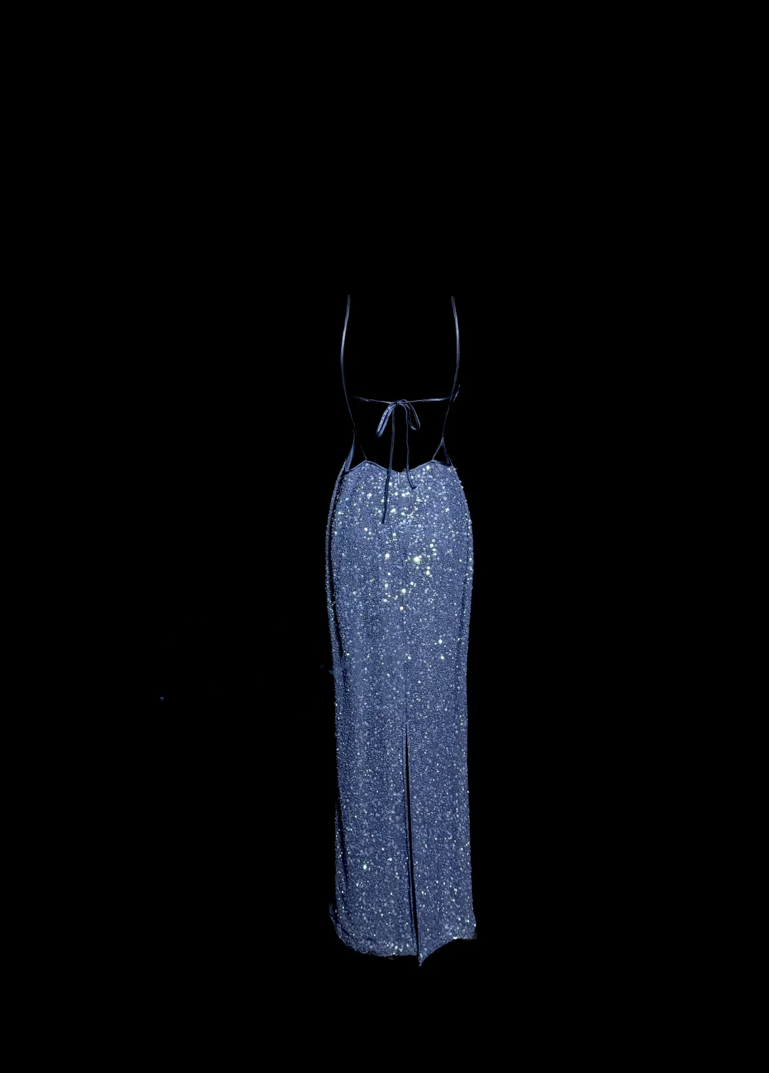 Vintage Mermaid Boat Neck Blue Sequin Backless Prom Gown Fairy Prom Dresses