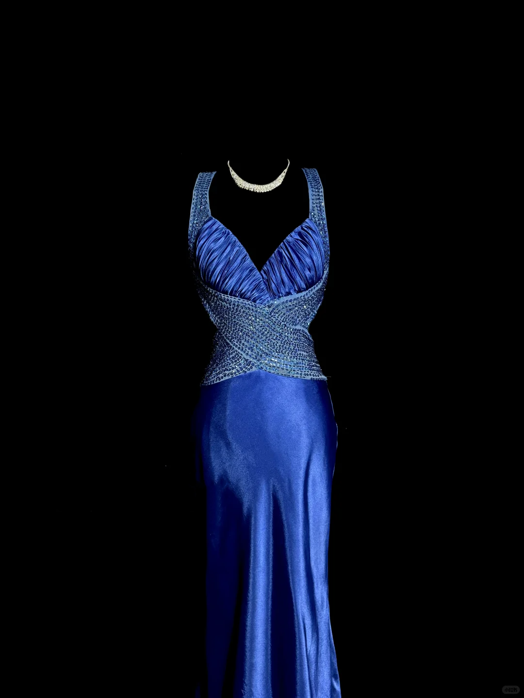 Vintage Mermaid Sweetheart Neckline Royal Blue Satin Backless Prom Gown Fairy Prom Dresses - View 6 | FashionDia