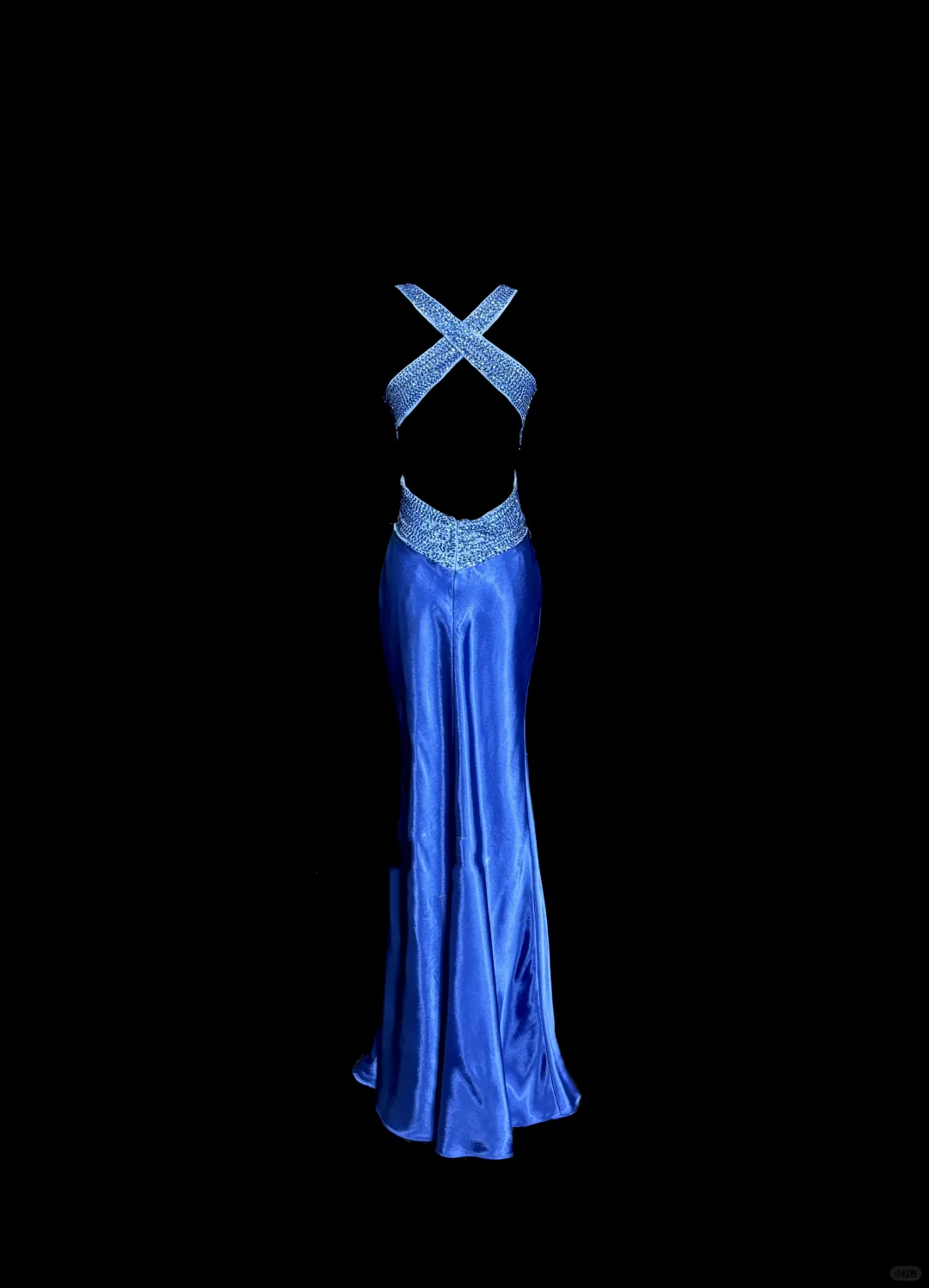 Vintage Mermaid Sweetheart Neckline Royal Blue Satin Backless Prom Gown Fairy Prom Dresses - View 2 | FashionDia