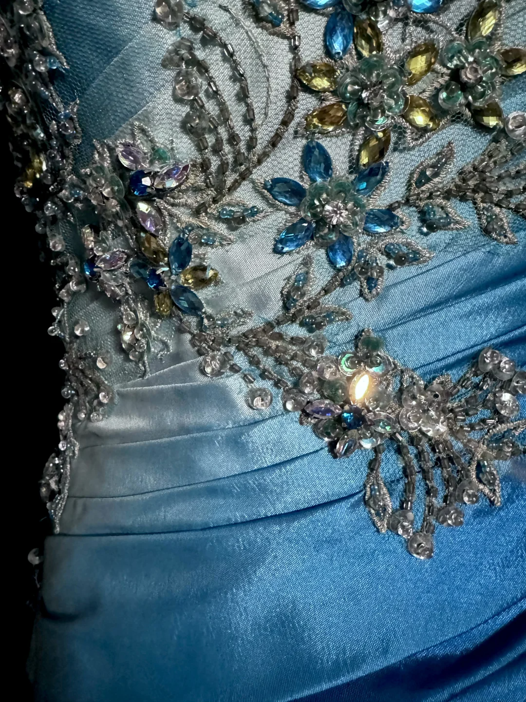 Vintage Mermaid Sweetheart Sleeveless Long Blue Prom Gown Fairy Prom Dresses - View 4 | FashionDia