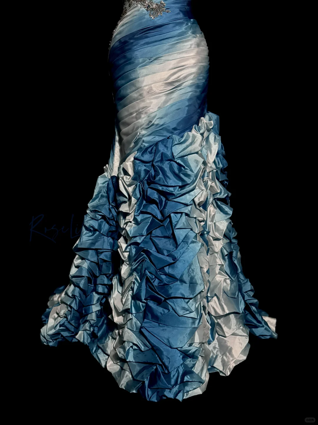 Vintage Mermaid Sweetheart Sleeveless Long Blue Prom Gown Fairy Prom Dresses - View 6 | FashionDia