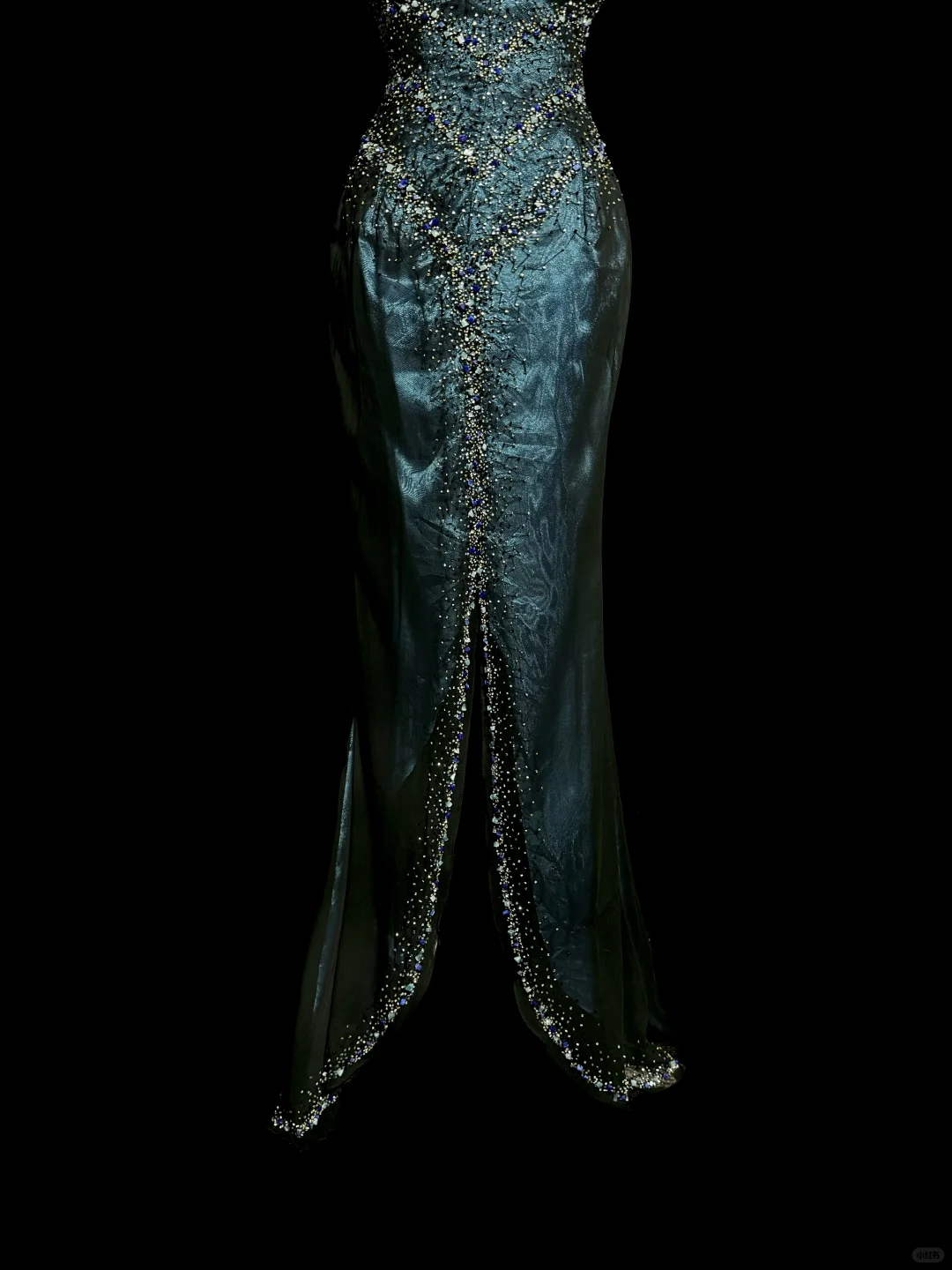 Vintage Mermaid Sweetheart Sleeveless Long Blue Slit Prom Gown Fairy Prom Dresses - View 6 | FashionDia
