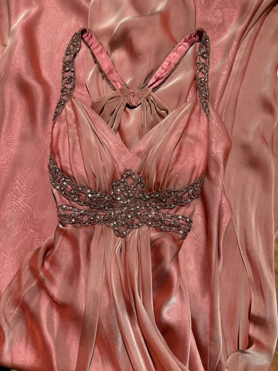 Vintage Mermaid V Neckline Pink Backless Long Prom Gown Fairy Prom Dresses