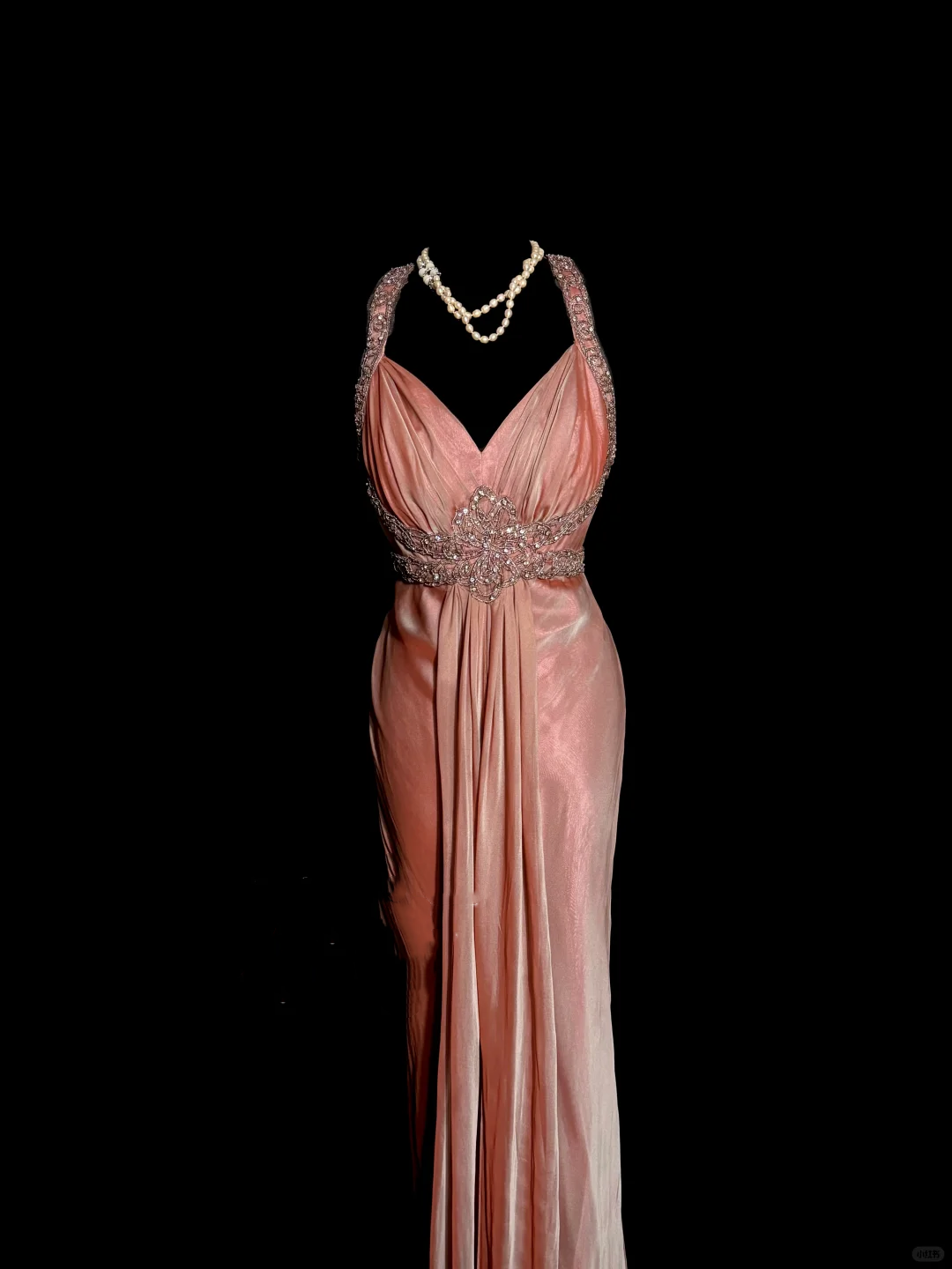 Vintage Mermaid V Neckline Pink Backless Long Prom Gown Fairy Prom Dresses