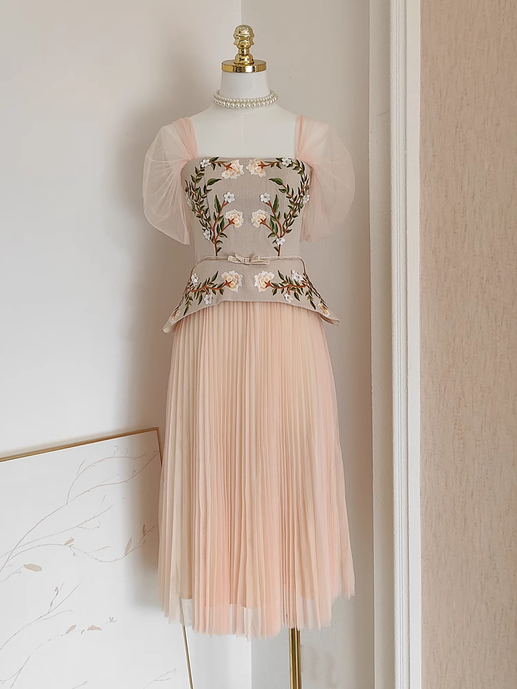 Sexy A-Line Square Neckline Short Sleeves Party Dress Holiday Birthday Dresses - View 2 | FashionDia