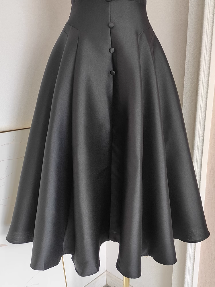 Sexy A-Line Spaghetti Straps Sleeveless Black Party Dress Holiday Birthday Dresses - View 3 | FashionDia