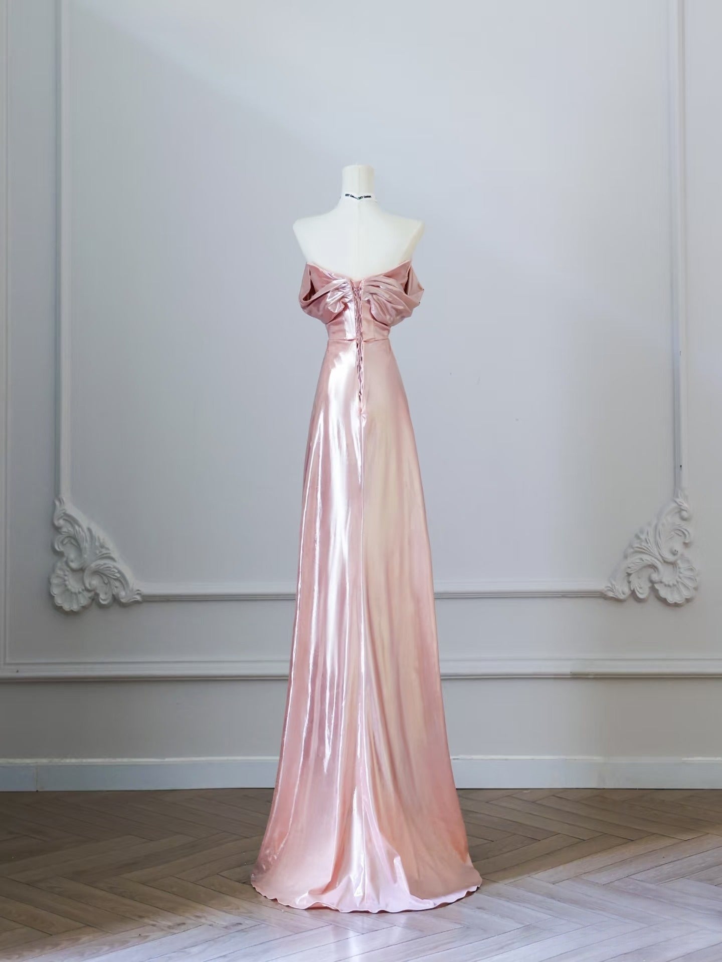 Classy A line Off The Shoulder Pink Evening Dress Prom Dresses