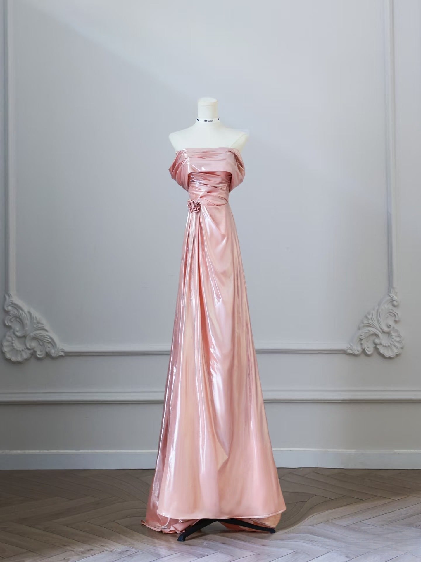 Classy A line Off The Shoulder Pink Evening Dress Prom Dresses