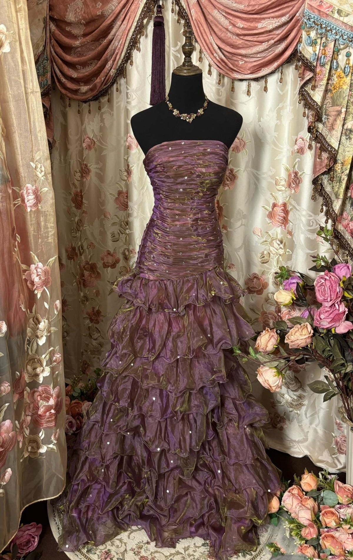 Classy Mermaid Strapless Ruffles Long Evening & Prom Dress - FashionDia