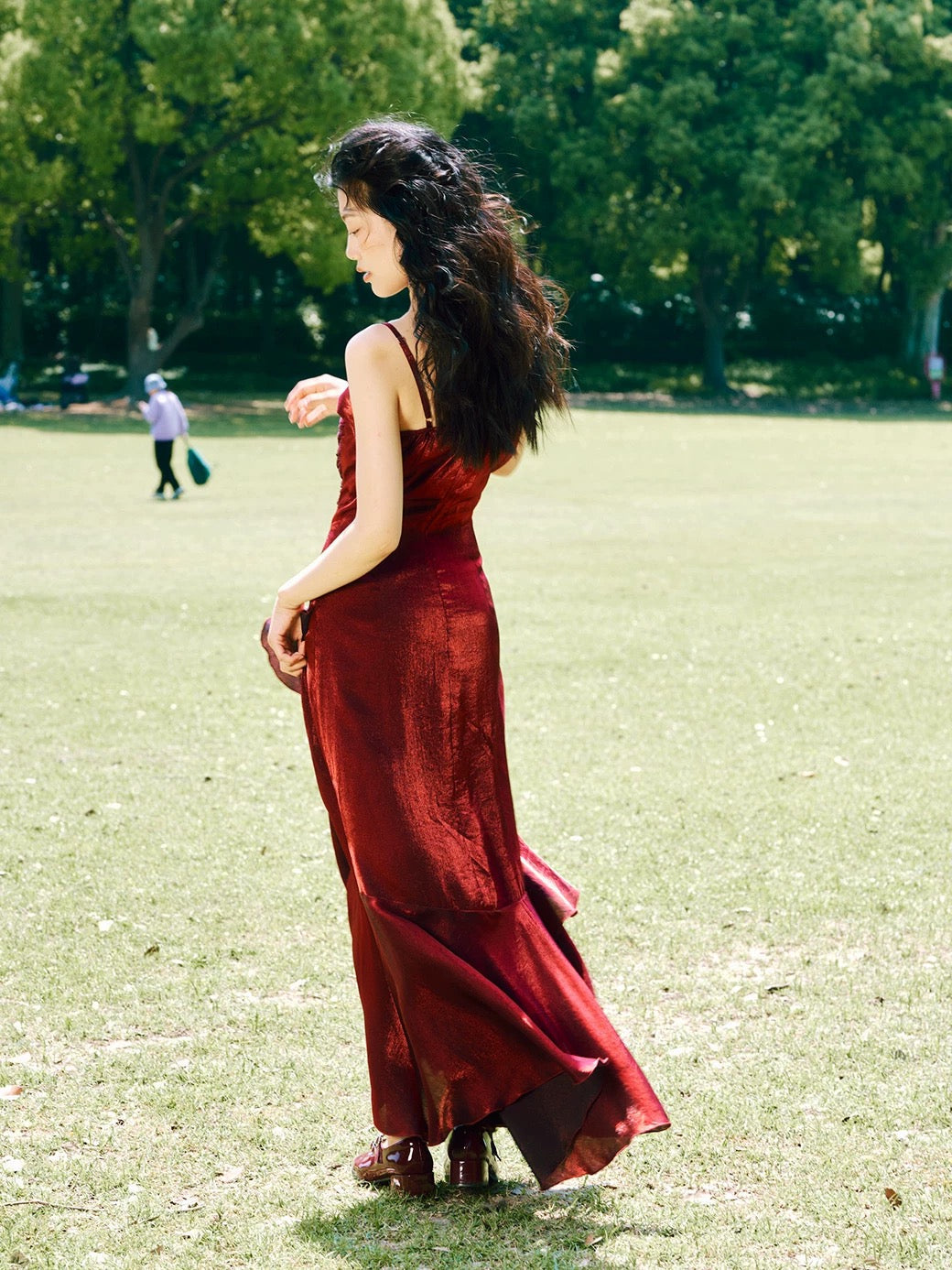 Vintage High Low Spaghetti Straps Ruffles Burgundy Prom Dresses Birthday Outfits