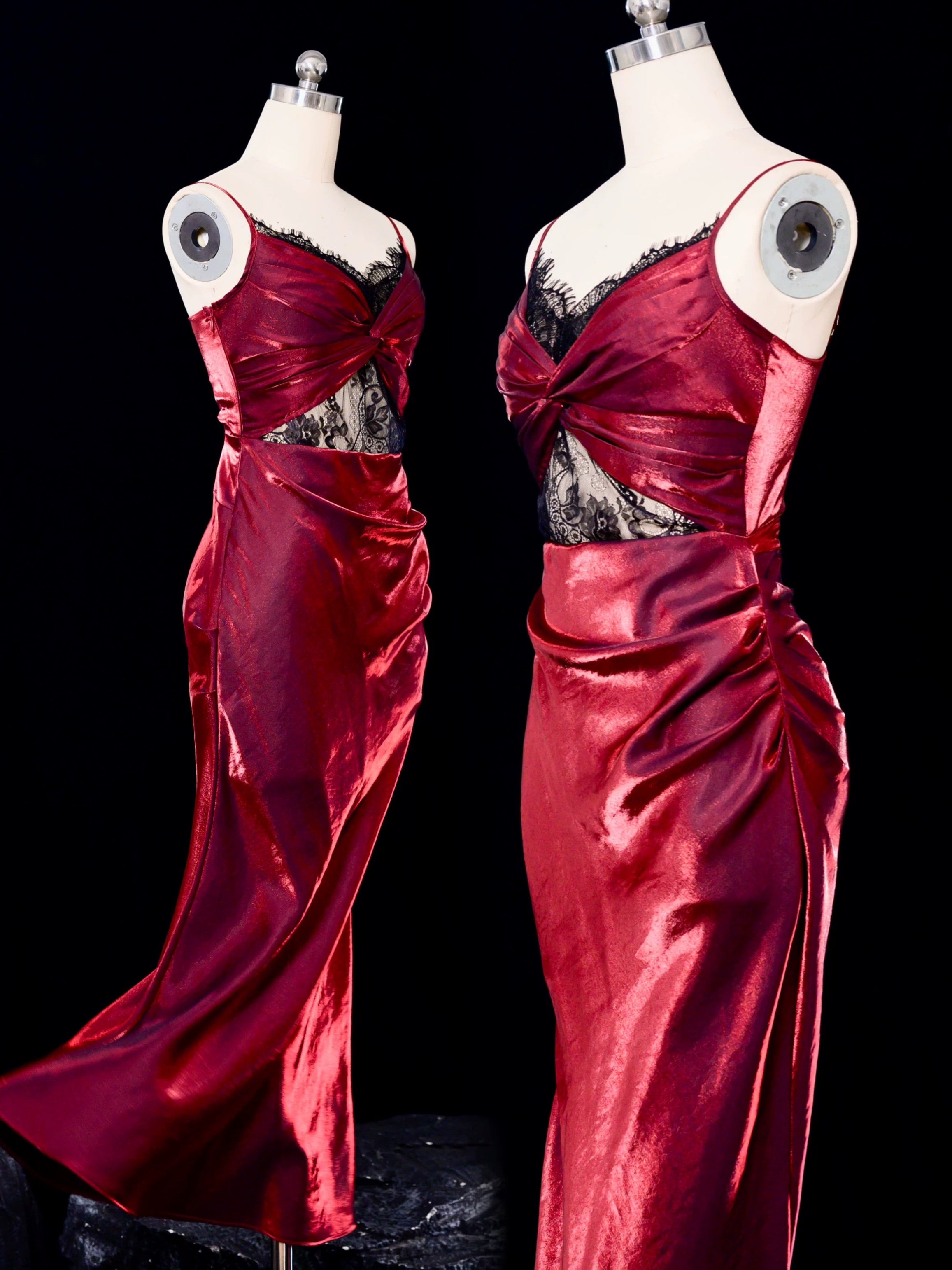 Vintage Sheath Spaghetti Straps Burgundy Lace Ankle Length Prom Dresses Birthday Outfits