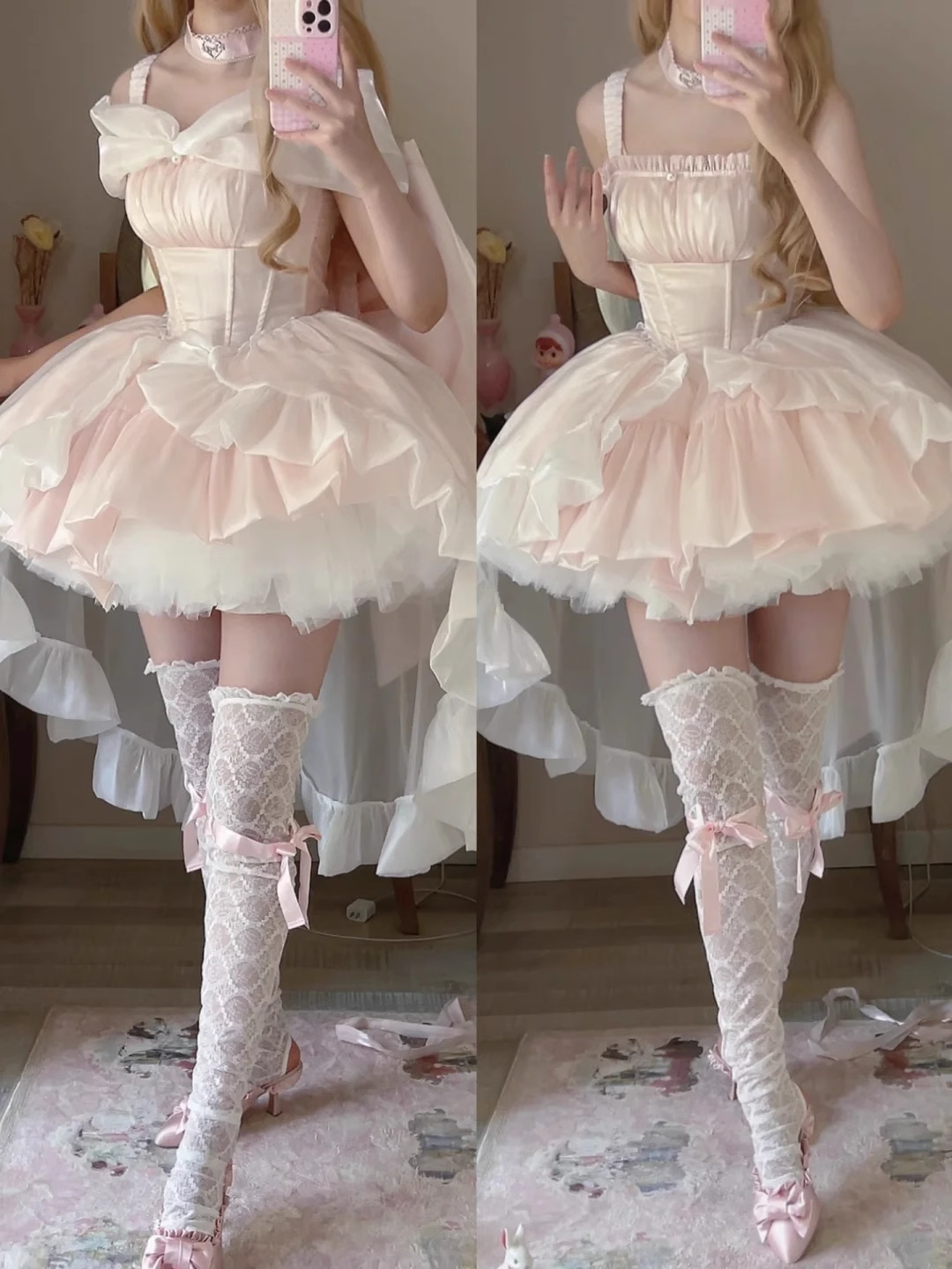 Retro Ball Gown Straps Short Pink Cocktail Dresses Birthday Outfits - FashionDia