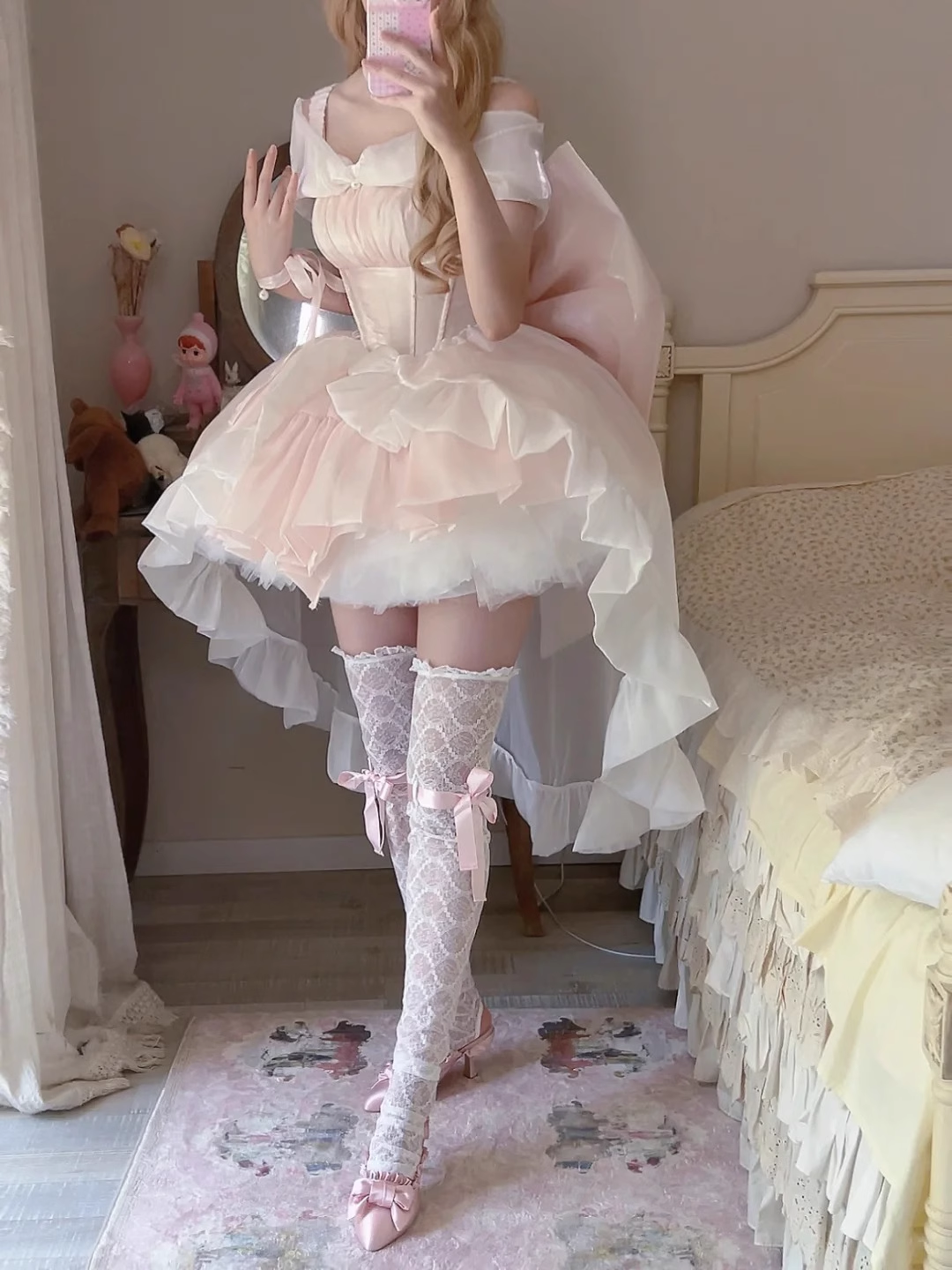 Retro Ball Gown Straps Short Pink Cocktail Dresses Birthday Outfits - View 2 | FashionDia