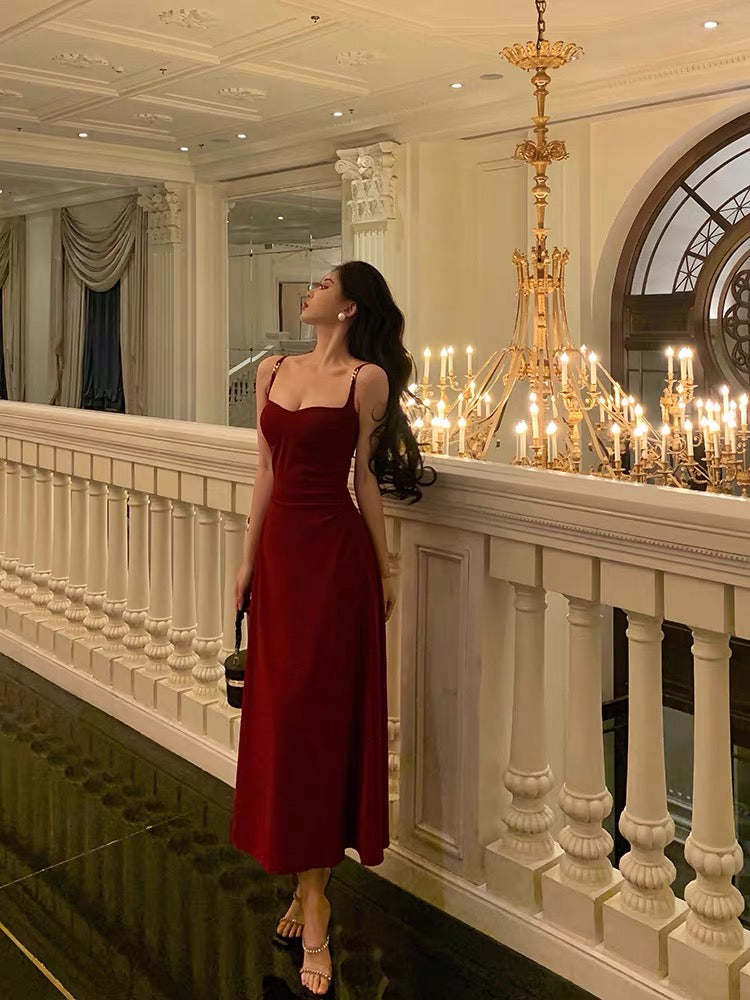 Sexy Sheath Spaghetti Straps Red Knee Length Prom Dresses Birthday Outfits - View 5 | FashionDia