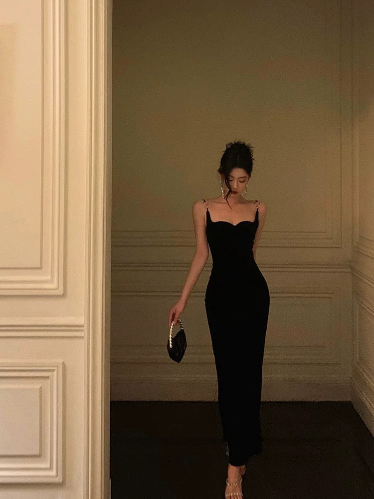Sexy Sheath Spaghetti Straps Black Knee Length Prom Dresses Birthday Outfits - View 3 | FashionDia