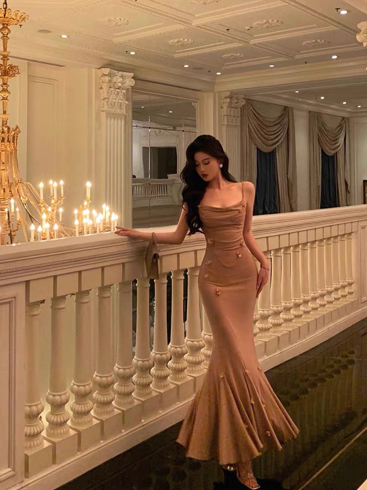Gorgeous Mermaid Spaghetti Straps Sleeveless Date Night Dress Prom Dresses Birthday Outfits
