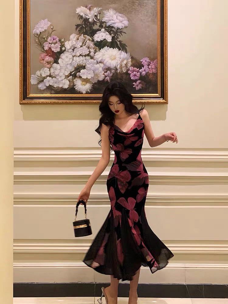 Sexy Sheath Spaghetti Straps Sleeveless Black Tea Length Prom Dresses Birthday Outfits