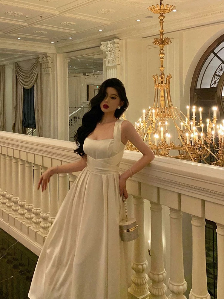 Gorgeous A-Line Sleeveless White Date Night Dress Prom Dresses Birthday Outfits - View 2 | FashionDia
