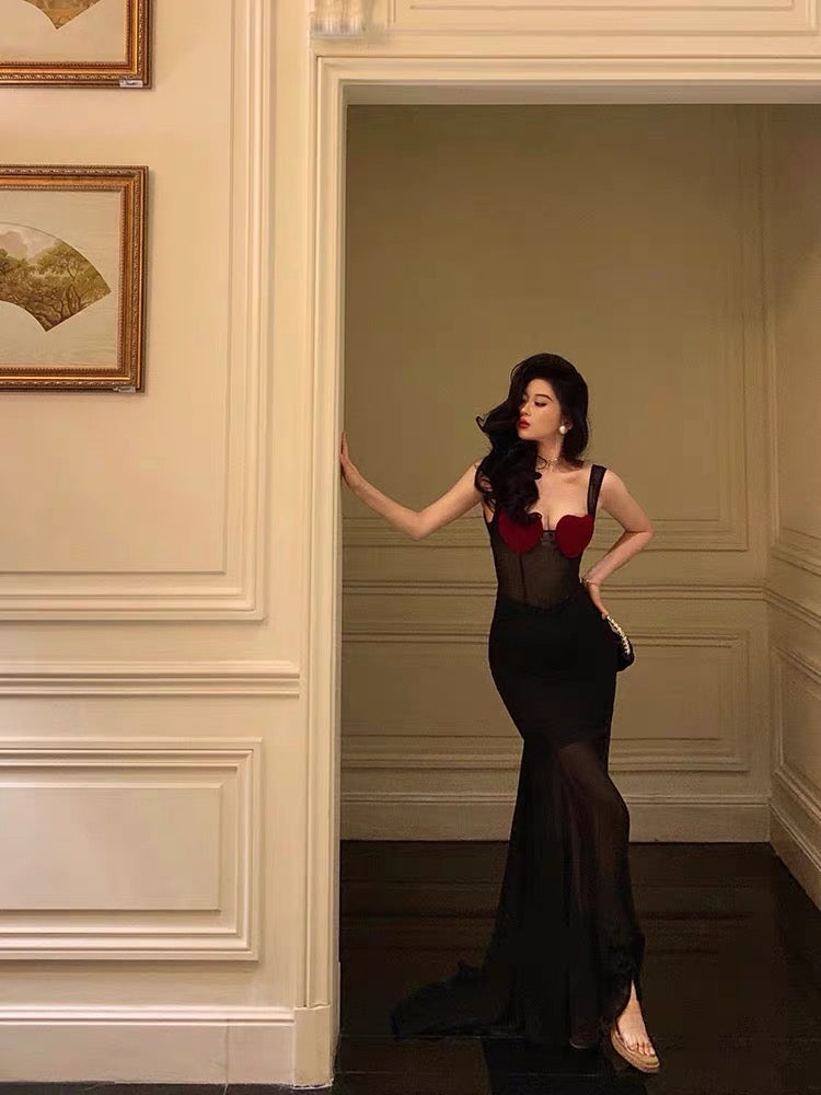 Sexy Sheath Straps Black Long Velvet Prom Dresses Birthday Outfits