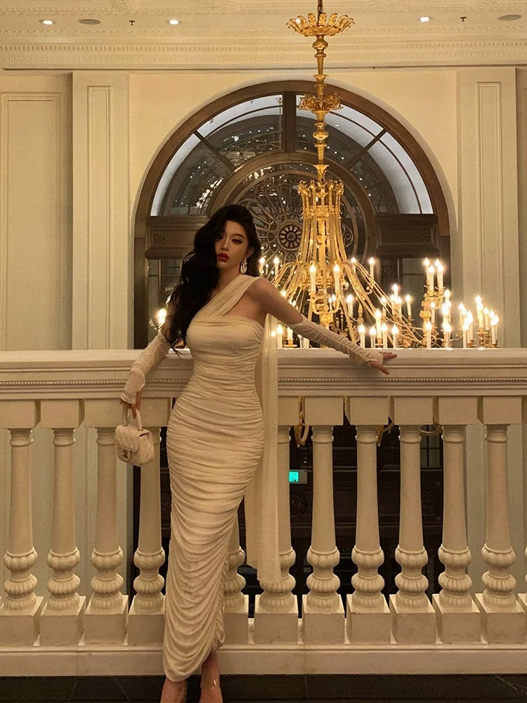 Stunning Sheath Strapless Sleeveless White Date Night Dress Ruffles Prom Dresses Birthday Outfit