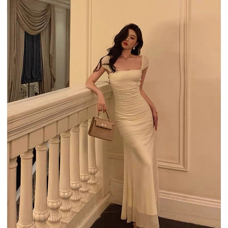 Gorgeous Sheath Square Neckline Ivory Date Night Dress Prom Dresses Party Dress Birthday Outfits - View 4 | FashionDia