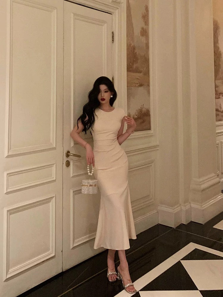 Classy Sheath Scoop Neckline Ivory Prom Dresses Birthday Outfits Evening Gown - View 4 | FashionDia
