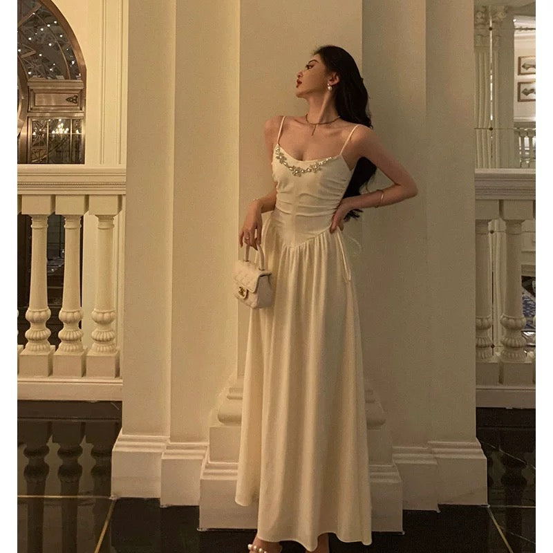 Elegant A-Line Spaghetti Straps Long Prom Dresses Birthday Outfits Evening Gown - View 2 | FashionDia