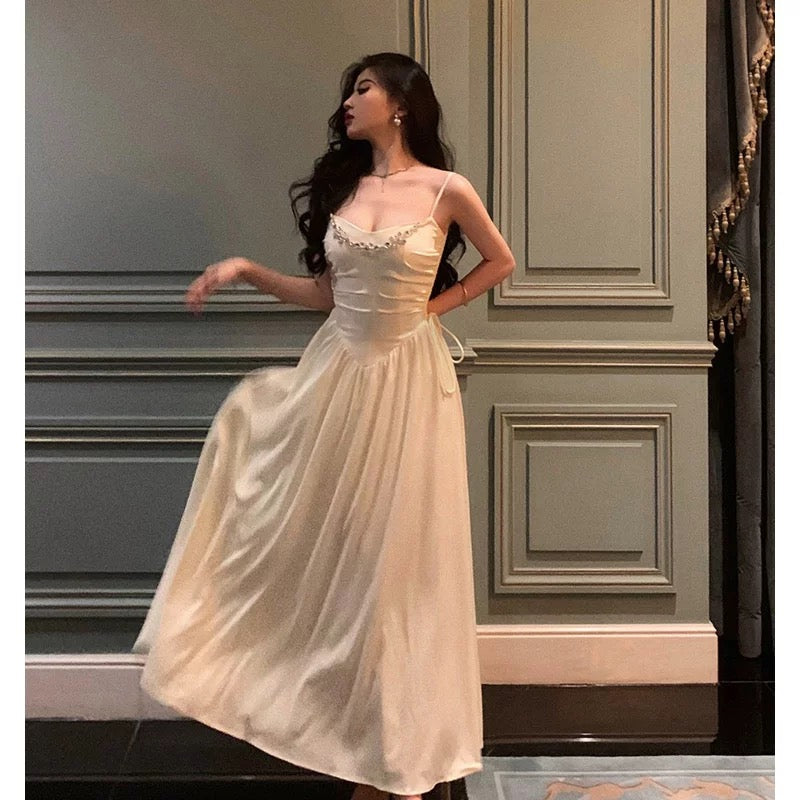 Elegant A-Line Spaghetti Straps Long Prom Dresses Birthday Outfits Evening Gown - View 5 | FashionDia