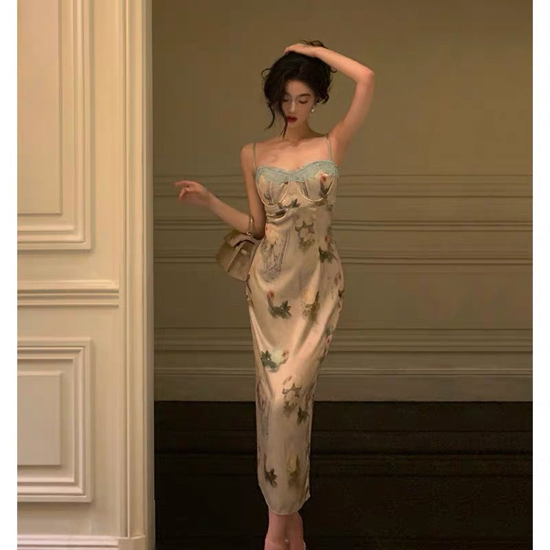Sexy Sheath Spaghetti Straps Floral Lace Prom Dresses Birthday Outfits Evening Gown - View 2 | FashionDia