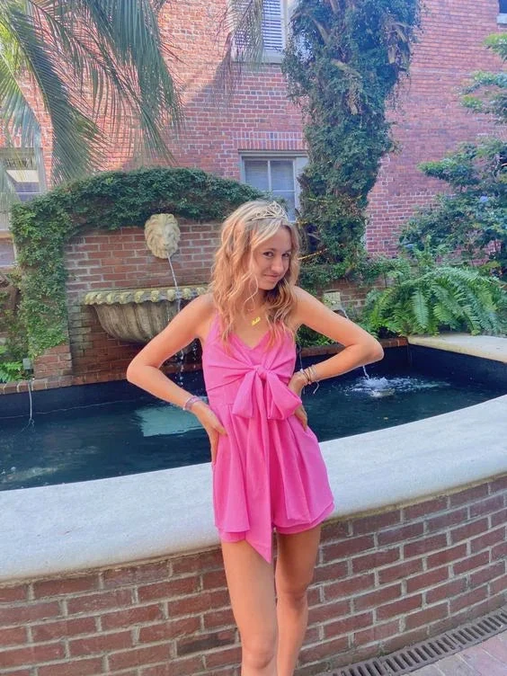 A-line V Neck Homecoming Dress Cute Party Dress Y2279 by simplepromdress