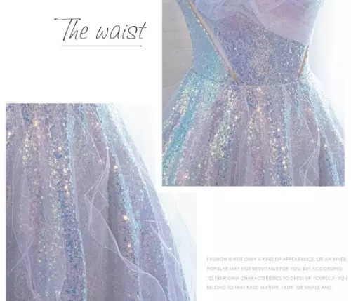Purple Off Shoulder Sequin Tulle Long Prom Dress Purple Formal Evening Dresses Y4659 - View 5 | VelvetHem