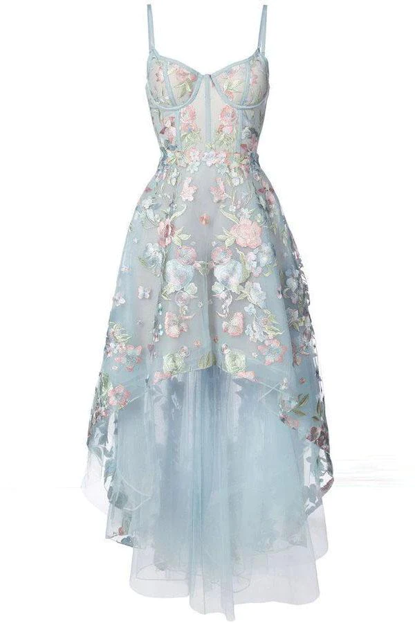 Spaghetti Straps Sweetheart Asymmetrical Prom Dress - FashionDia
