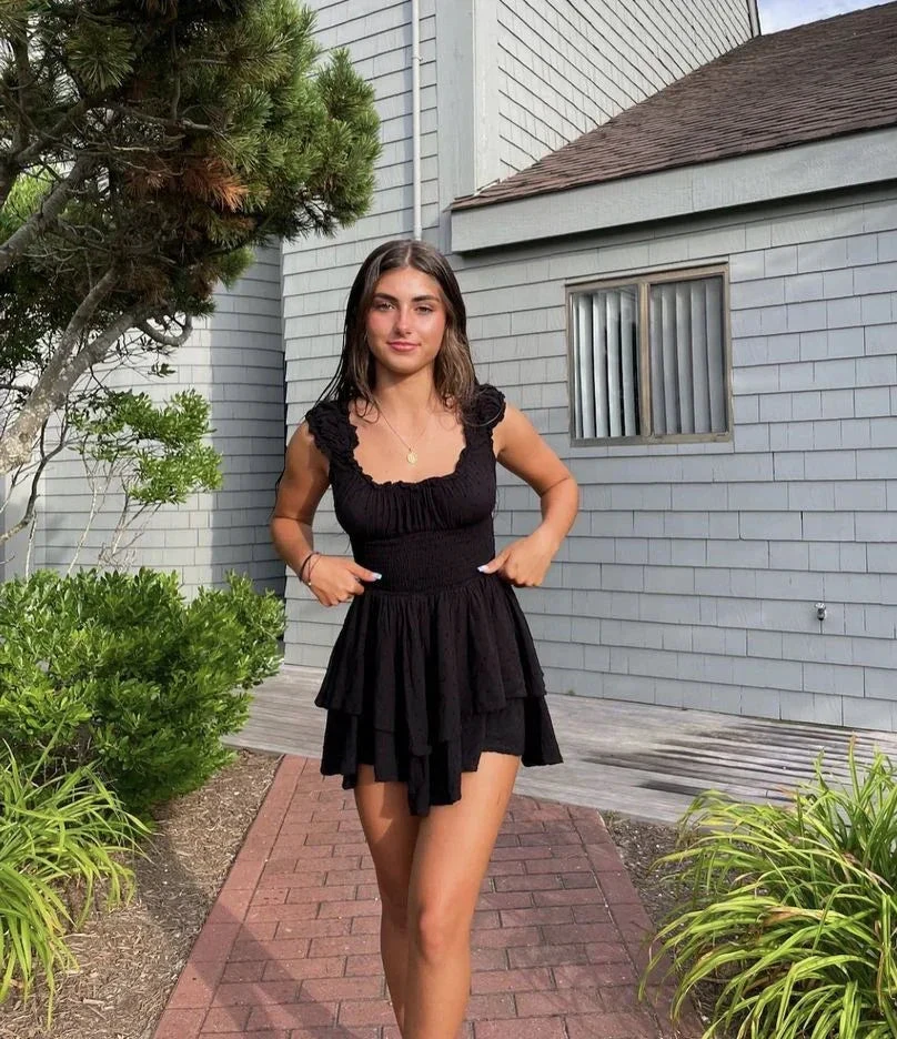 Cute A-line Black Homecoming Dress Black Party Dress (ZD12236)