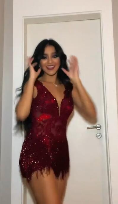 Pretty Burgundy Lace Sequin Tassel Bodycon Cocktail Dress Short Graduation Homecoming Dress