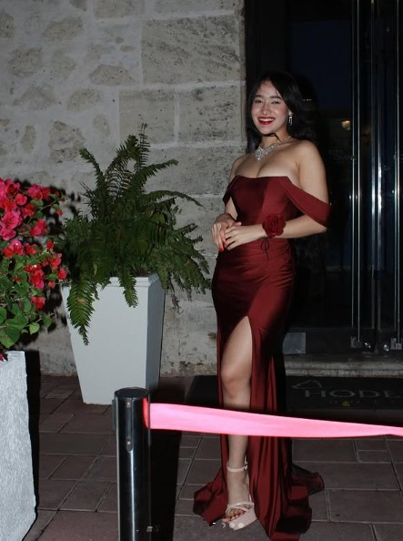 Classy Burgundy Off-the-Shoulder Evening & Prom Dress,Mermaid Party Dress - View 2 | FashionDia
