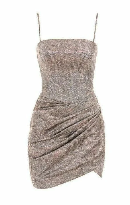 Spaghetti Straps Bodycon Dress Sexy Homecoming Dress Y1970 by simplepromdress