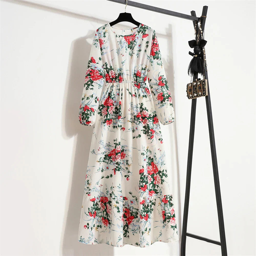 Erin Aesthetic Floral Long Dress for Summer Premium Wardrobe Essential