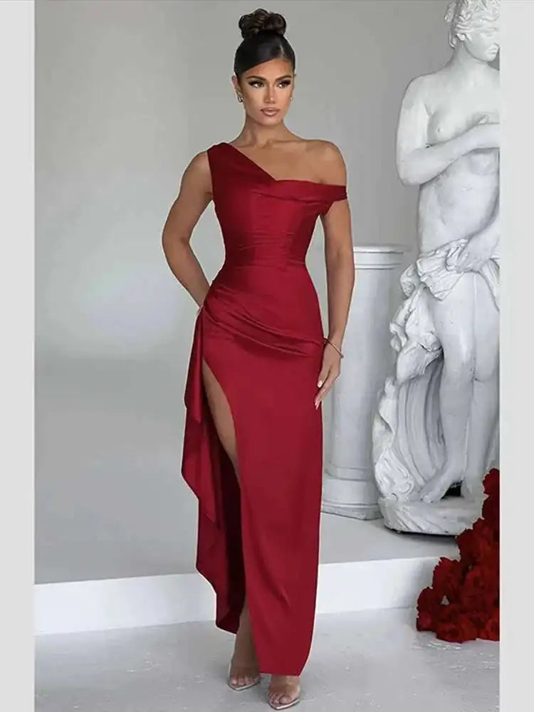 Ruffled Asymmetrical Split Maxi Summer Dress - View 7 | VelvetHem