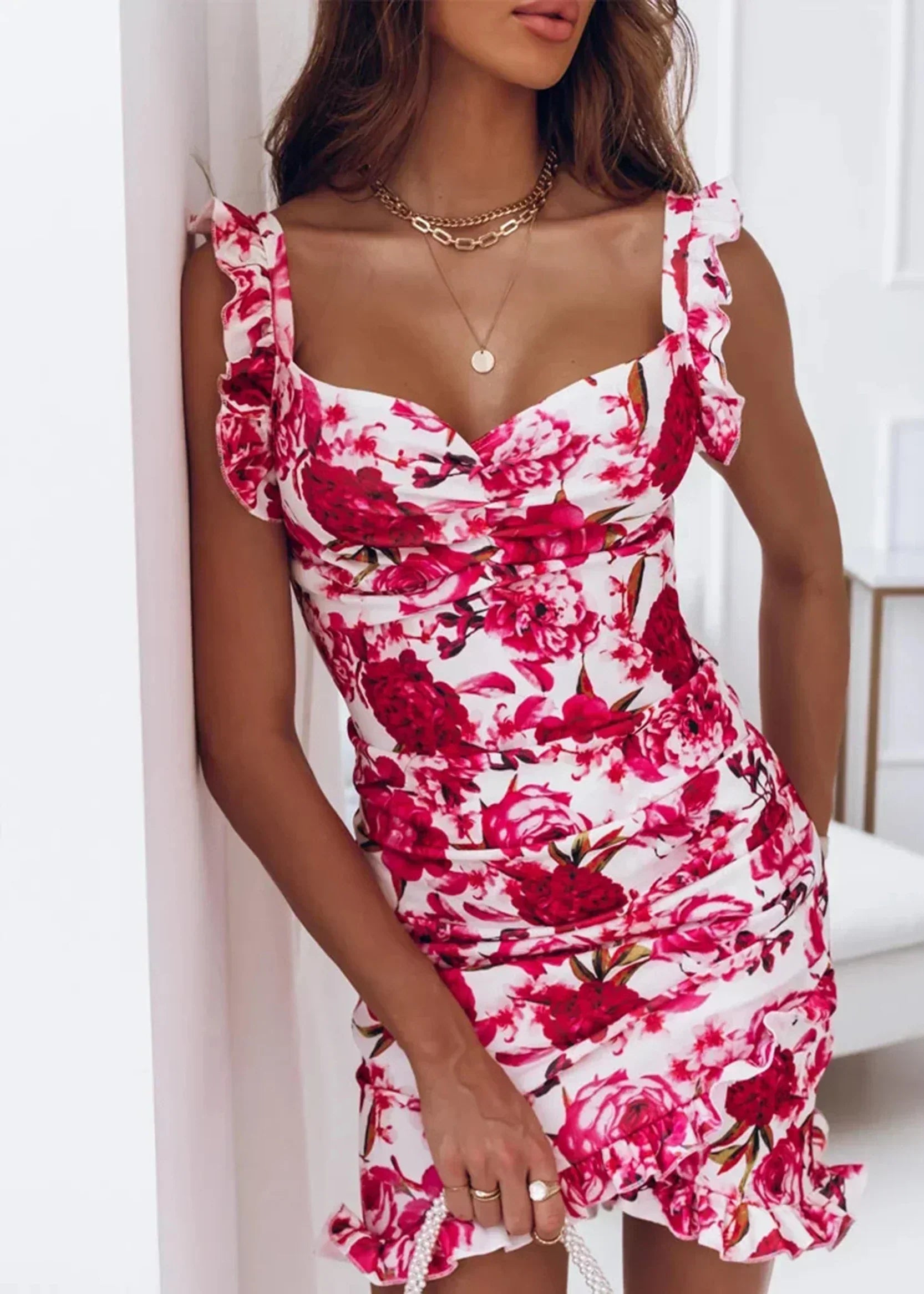 Isabel Chic Floral Wrap Summer Dress Boutique Collection