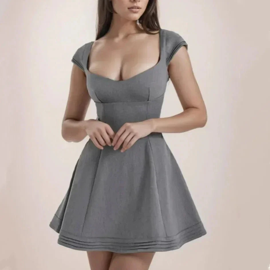 Cross Lacing up Back Mini Dress