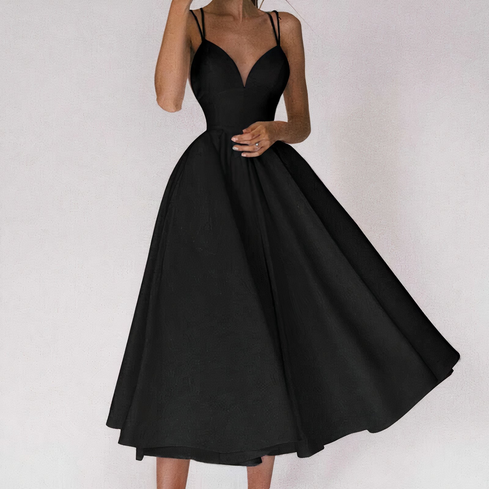 Corina Statement V Neck Dress Premium Wardrobe Essential